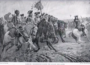 Ramillies: Marlborough leidt de cavalerie in actie, ca. 1910